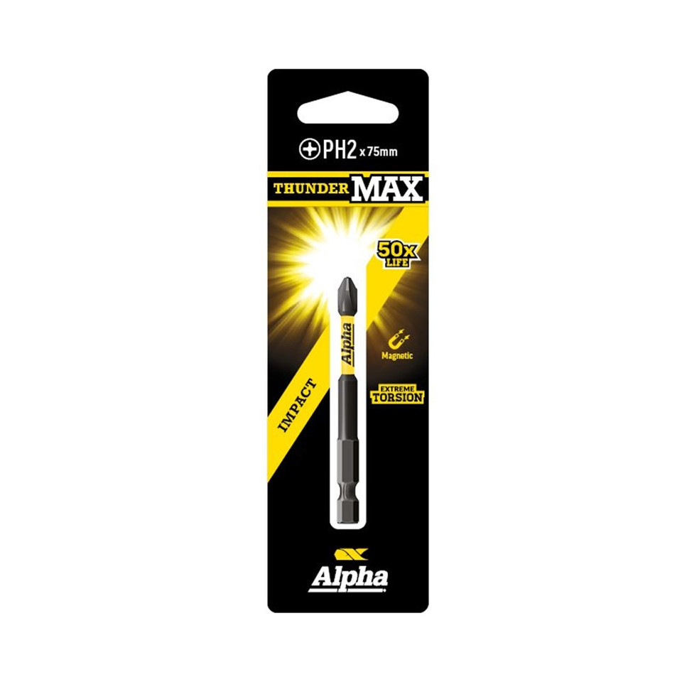 ThunderMax Impact Power Bit PH2 x 75mm – Carded