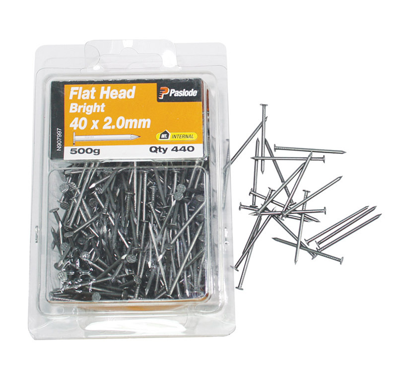 40 X 2.00 Flat Head Nails Bright 500gr