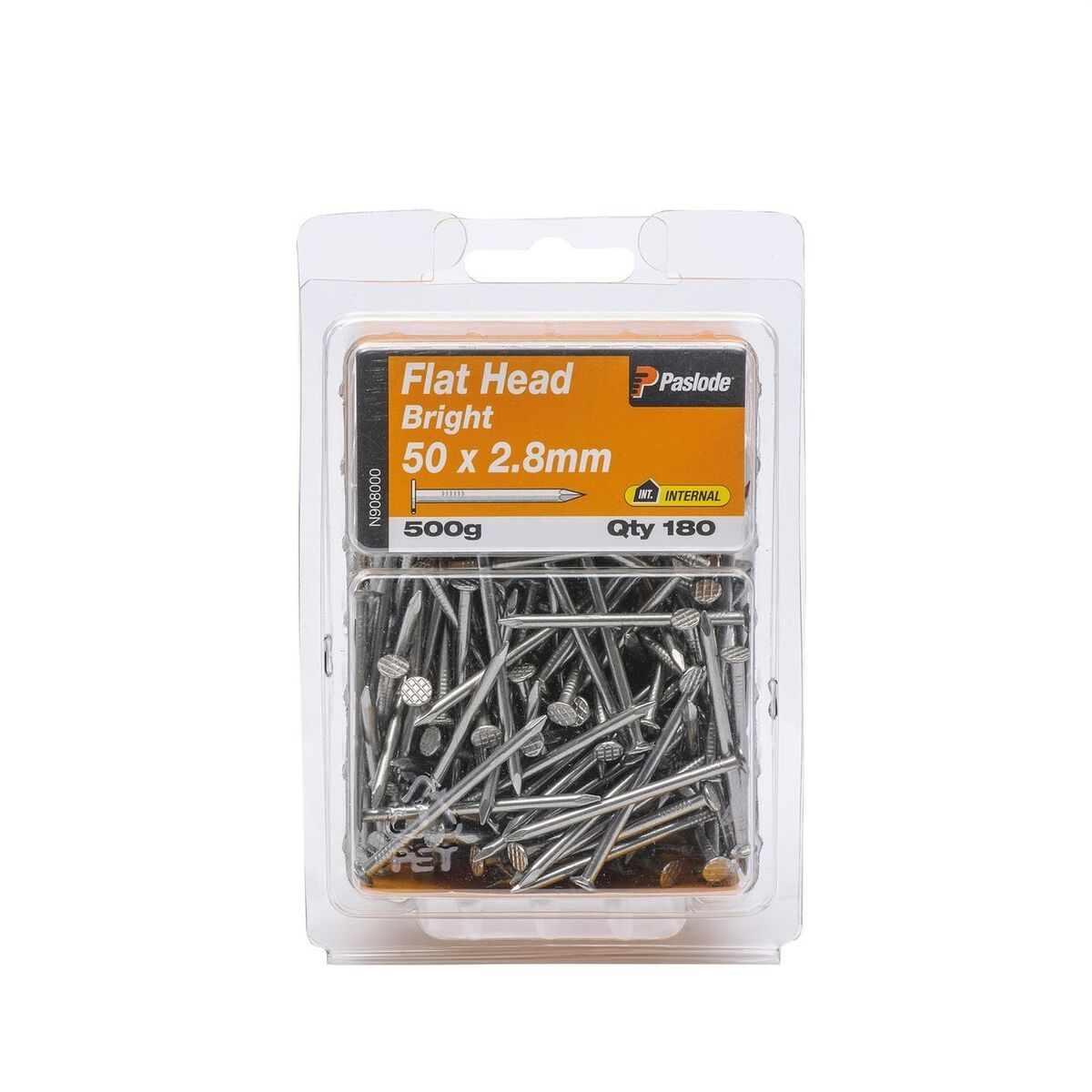 50 X 2.80 Flat Head Nails Bright 500gr