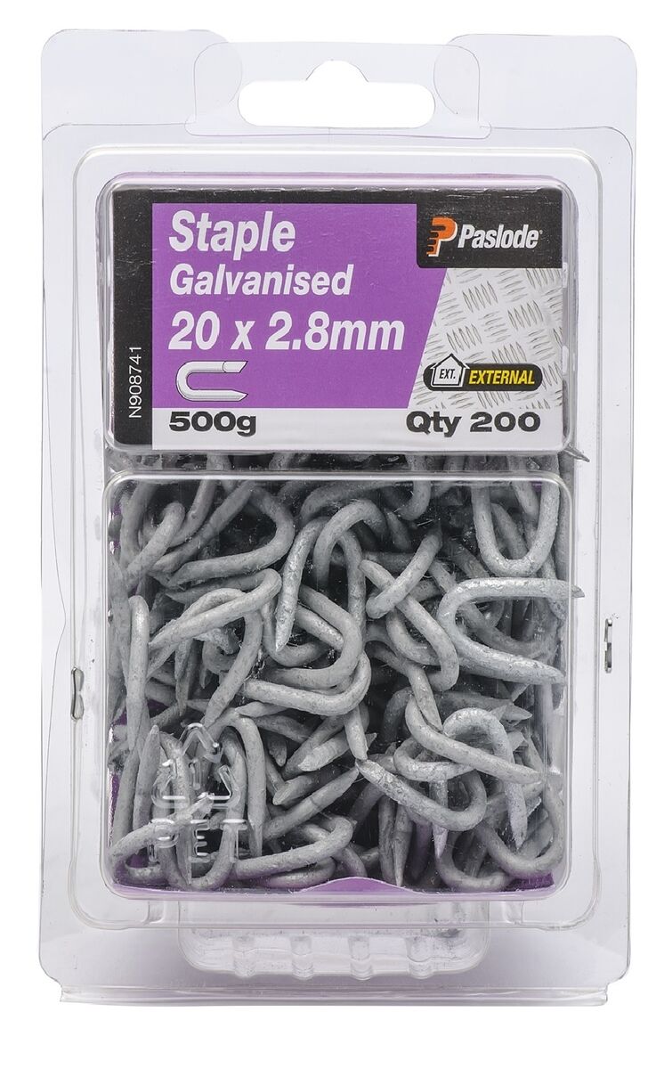 20 X 2.80 Staples Galvanised Wire 500gr