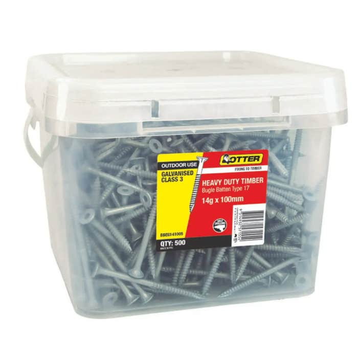 TYPE 17 BUGLE BATTEN SCREWS 14G- 10 X 100MM CSK HEAD BX500