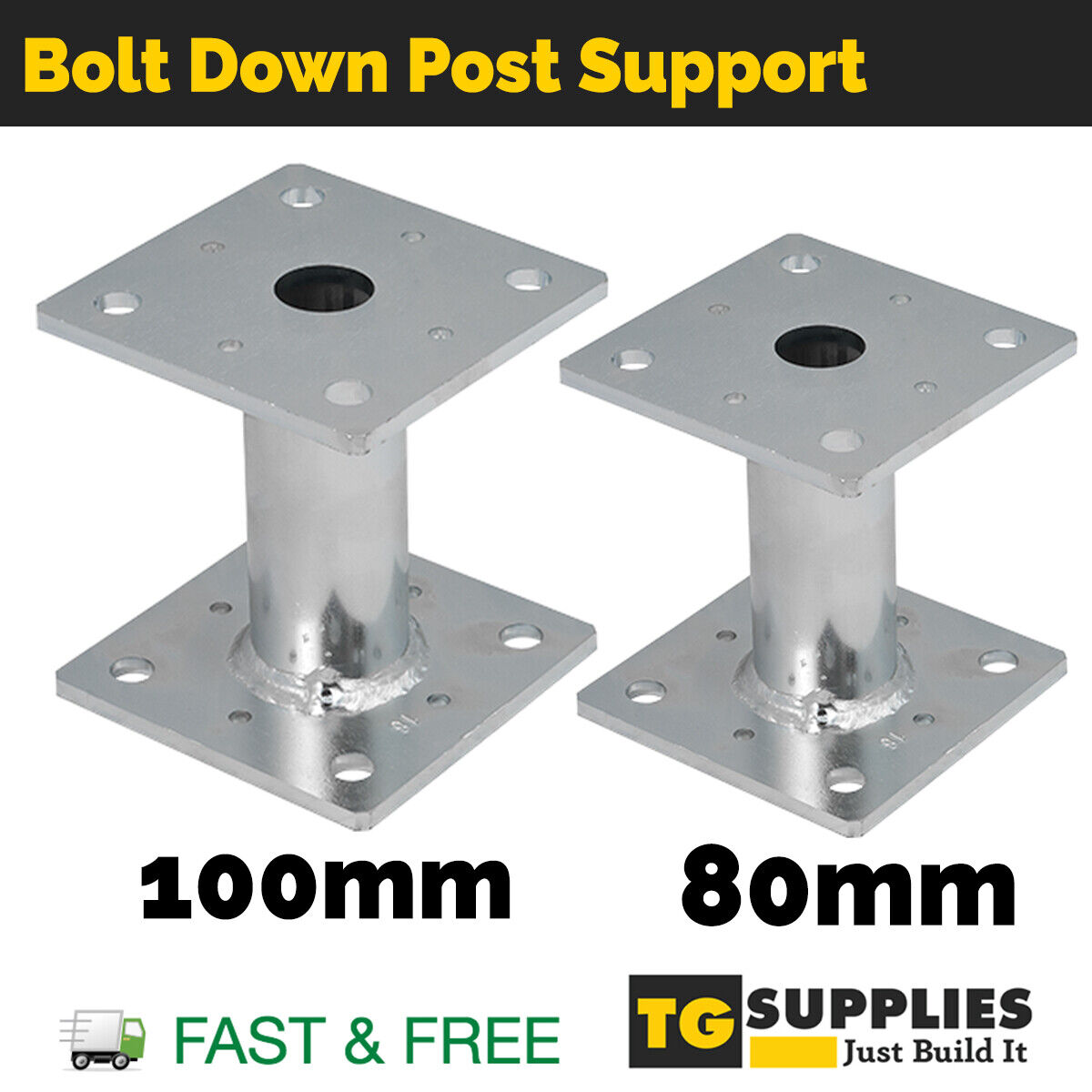 POST SUPPORT BOLT DOWN 100MM