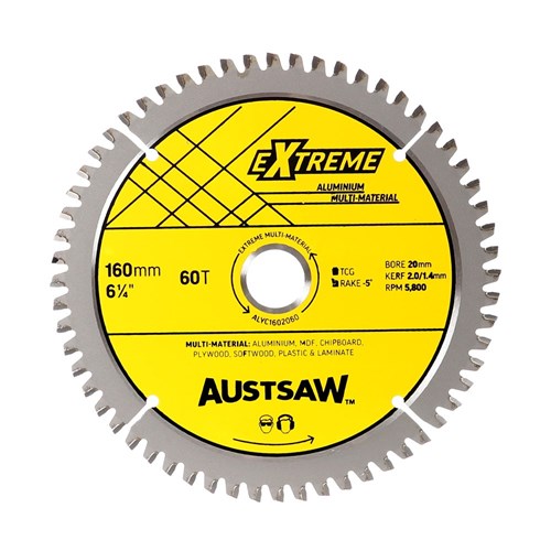 Austsaw Aluminium Blade Trip Chip 160x20/16x60t