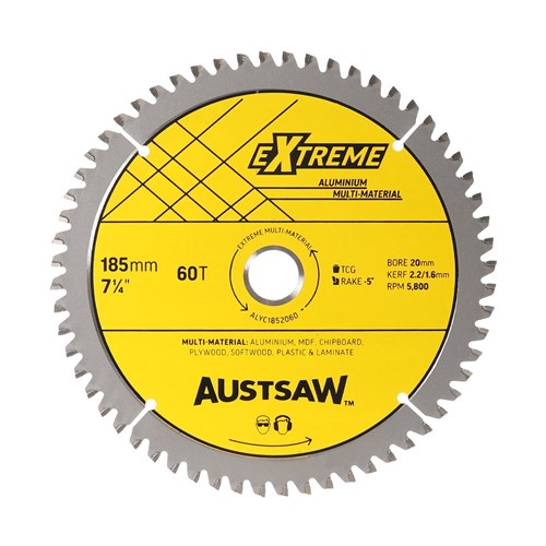 Austsaw Aluminium Blade Trip Chip 185x20/16x60t