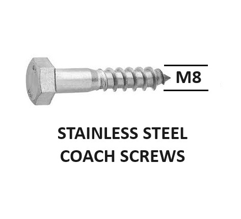 Screw Coach Hdg M8x50