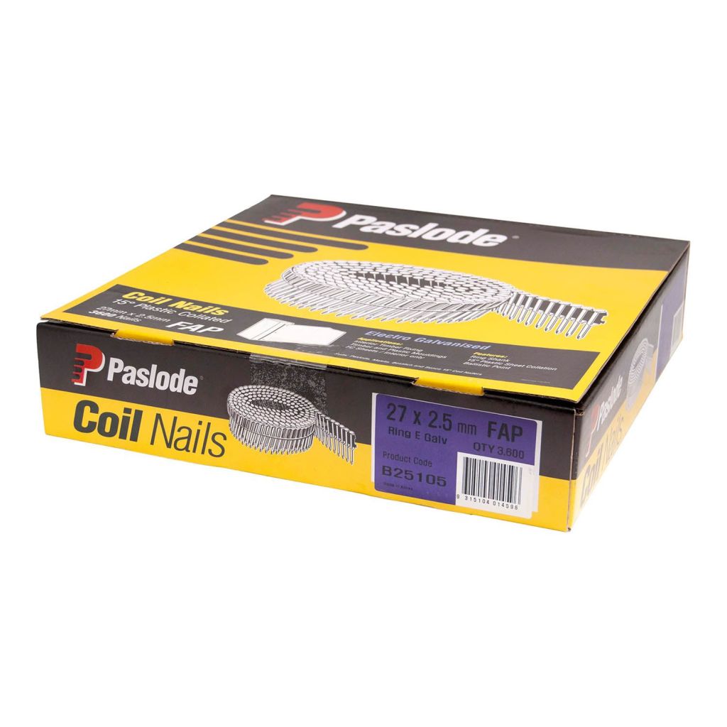 Paslode 15° Coil Ring Shank 27mm X 2.5mm