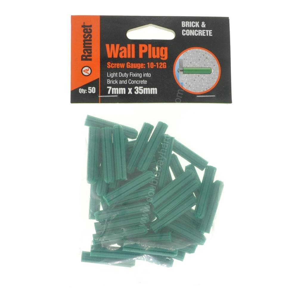 Wall Plug Green 7x35mm Bag Of 50 Ramset