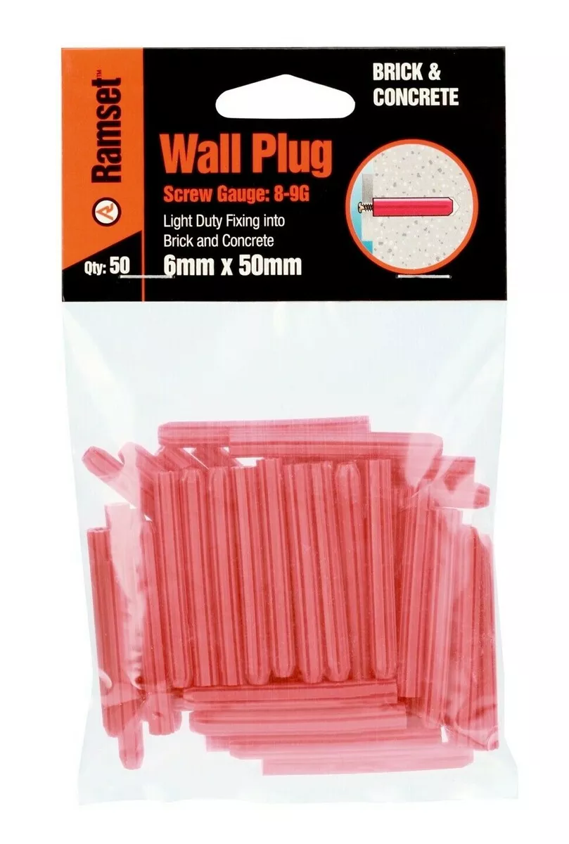 Wall Plug Red 6x50mm Bag Of 50 Ramset