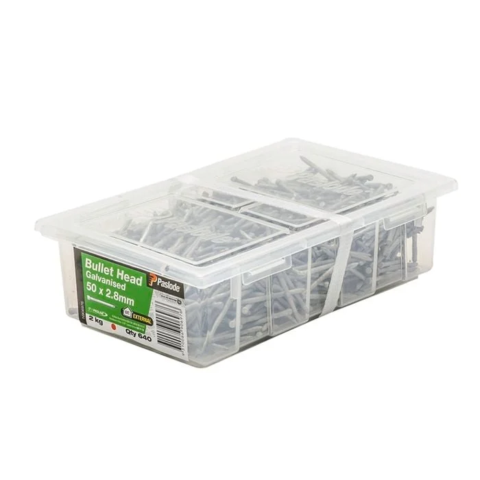 Paslode 50 x 2.8mm 2kg Galvanised Heavy Duty Bullet Head Nails - 640 Pack