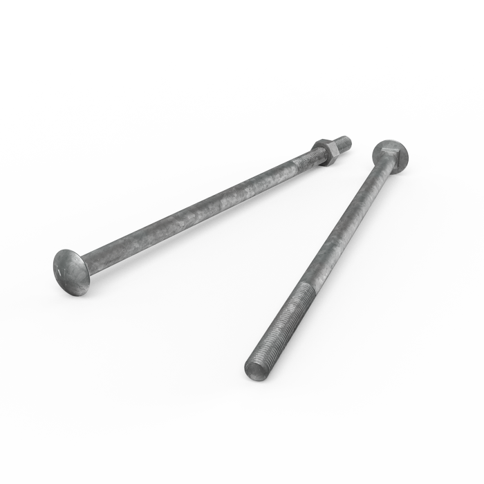 ZENITH M12 x 300mm Hot Dip Galvanised Cup Head Bolts & Nuts