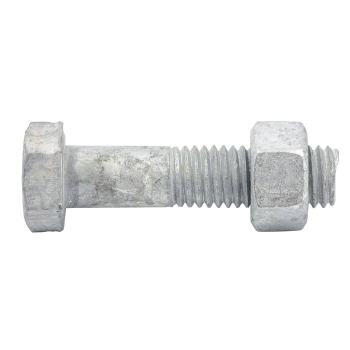 BOLT NUT HH MET GALV 12X 50