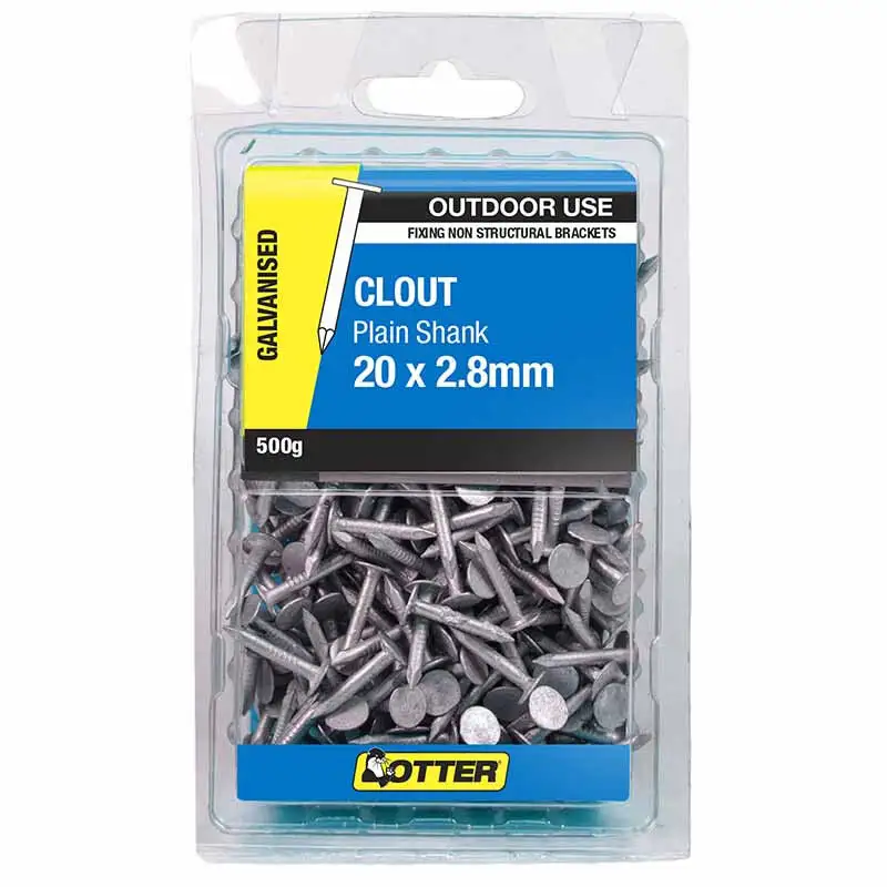 Otter Nail Clout Galvanised 20 x 2.80mm 500g