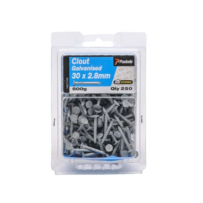 Paslode 30 x 2.8mm 500g Galvanised Clouts - 250 Pack