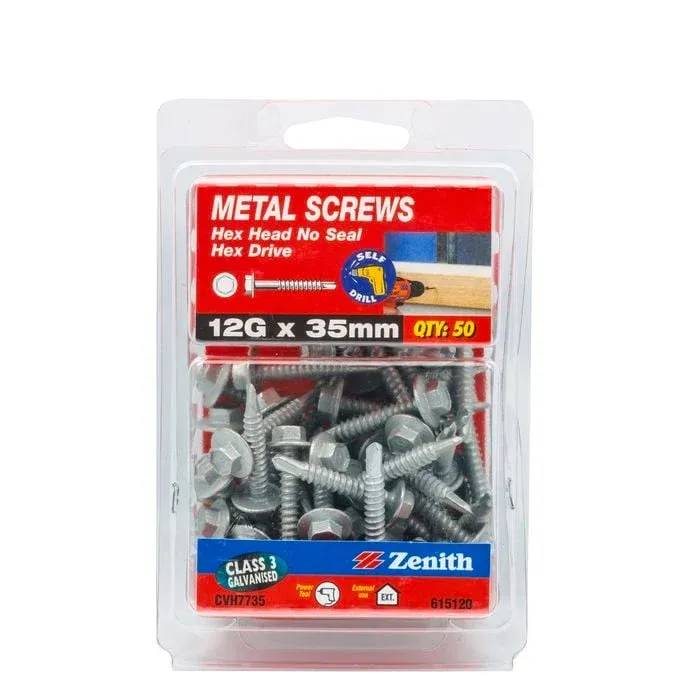 Zenith Hex Head Timber Connector Screw Za3 12 X 35mm Box 50