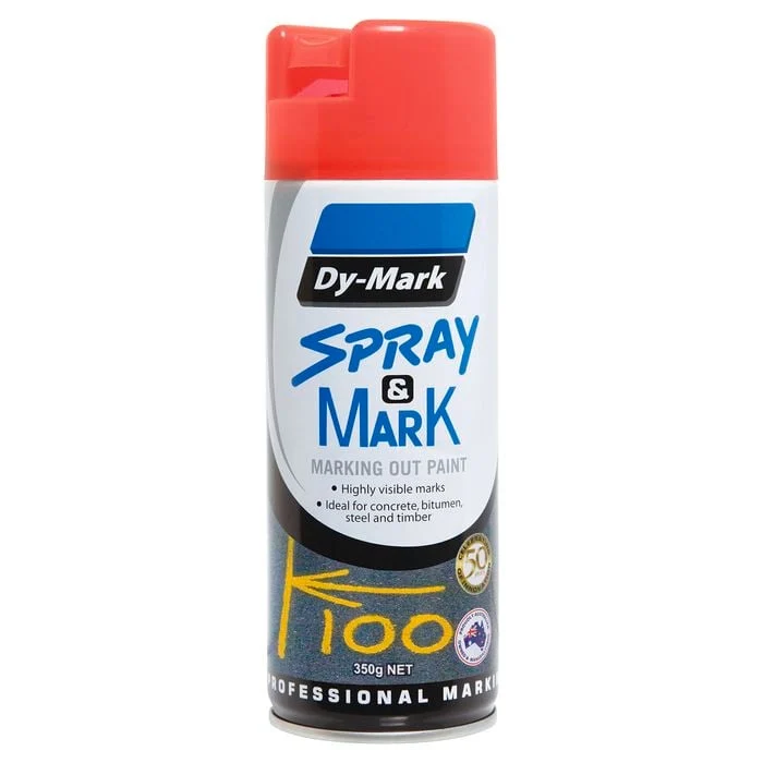 Dy-Mark 350g Fluoro Red Spray And Mark Paint