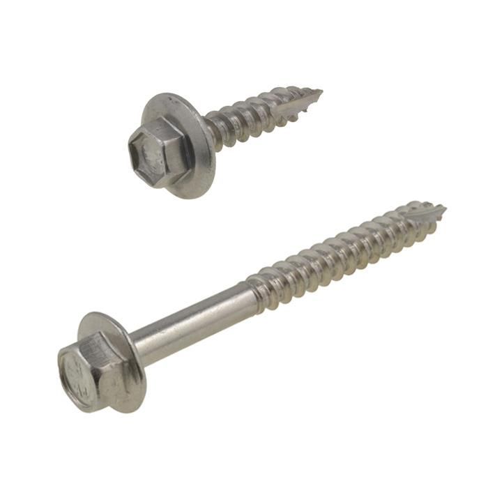 12g-11 X 65mm 304 Stainless Steel Square Drive T17 With Ribs Decking Screw - Box Of 500