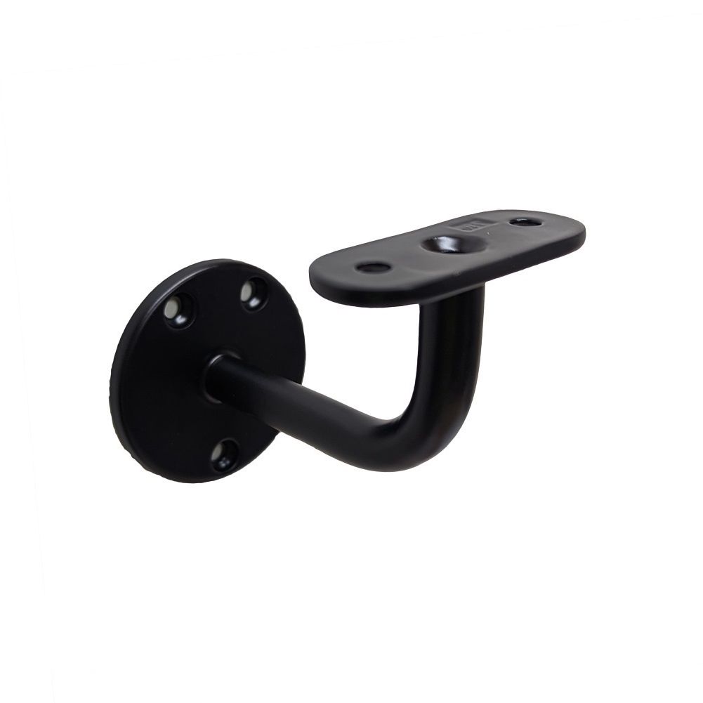 Wall Mounted - Hollow Led: Handrail Bracket, Hollow For Led, Sswb1-rh/r, Flat Top, Ss-316, Black