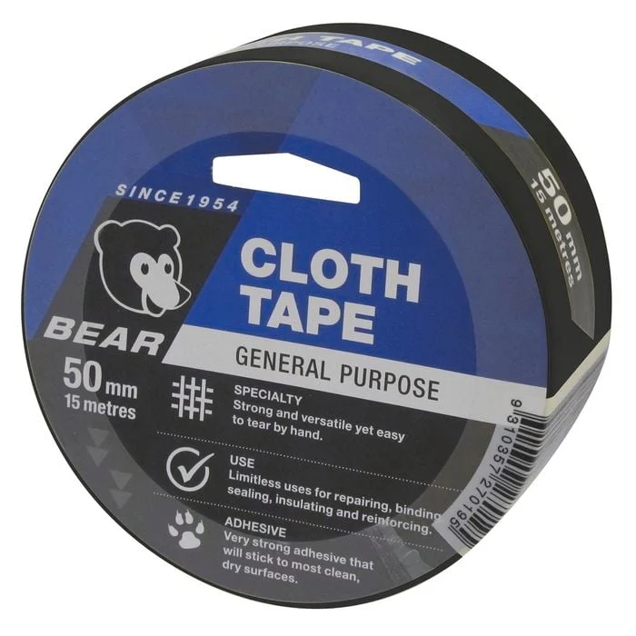 Norton Bear 50mm x 15m Black Cloth Tape