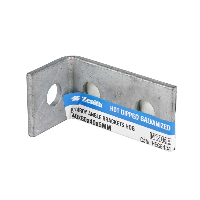 Zenith Sturdy Angle Bracket Galvanised 40 x 80 x 40 x 5mm