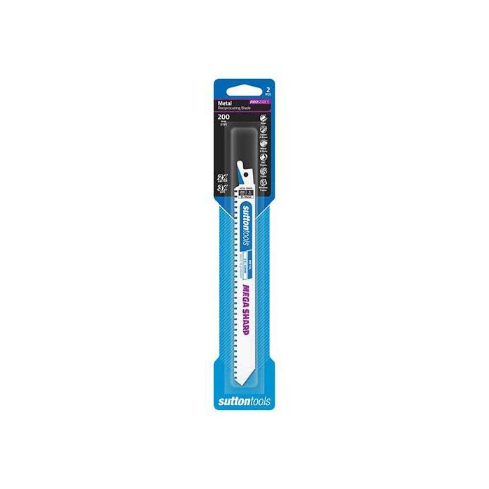 Sutton H51020005 200mm Metal Reciprocating Blade Mega Sharp 5 Tpi 2 Pack