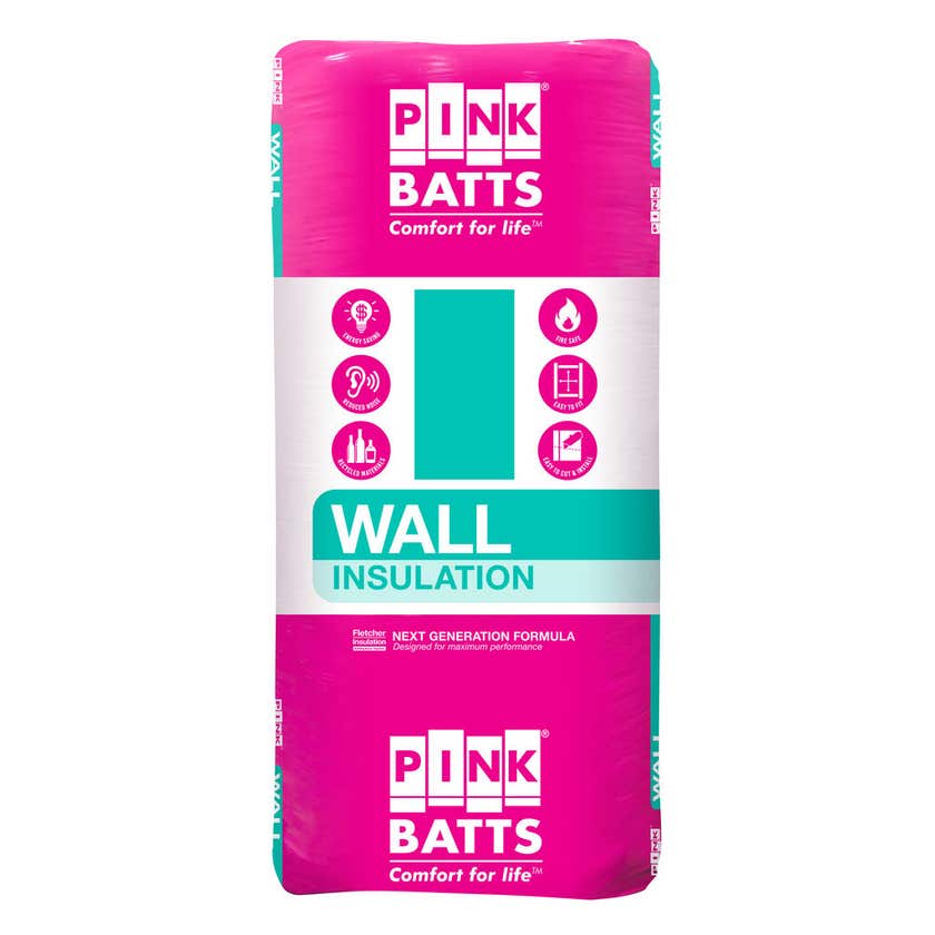 Pink Batts Fletcher Wall Insulation R2.5 1160 x 430mm - 12 Pack