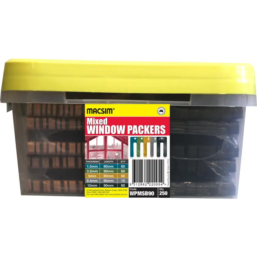 Macsim Mixed Window Packers Plastic 90mm - Box of 250