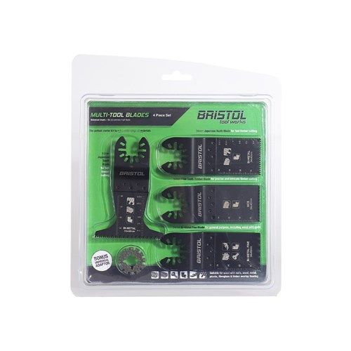Bristol | 4 Piece Multitool Blade Set With Bonus Adaptor