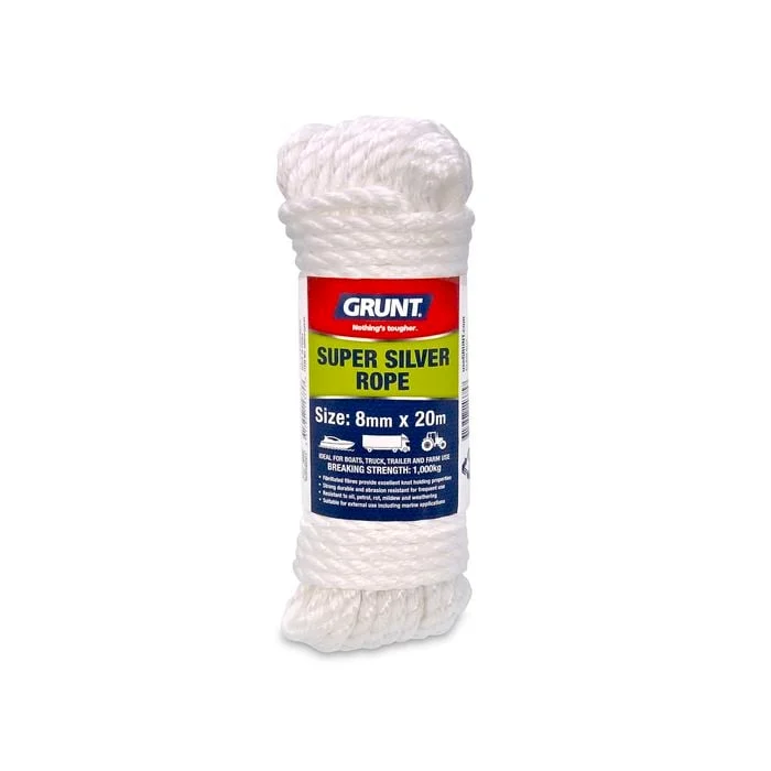 Grunt 8mm x 20m White Super Silver Rope