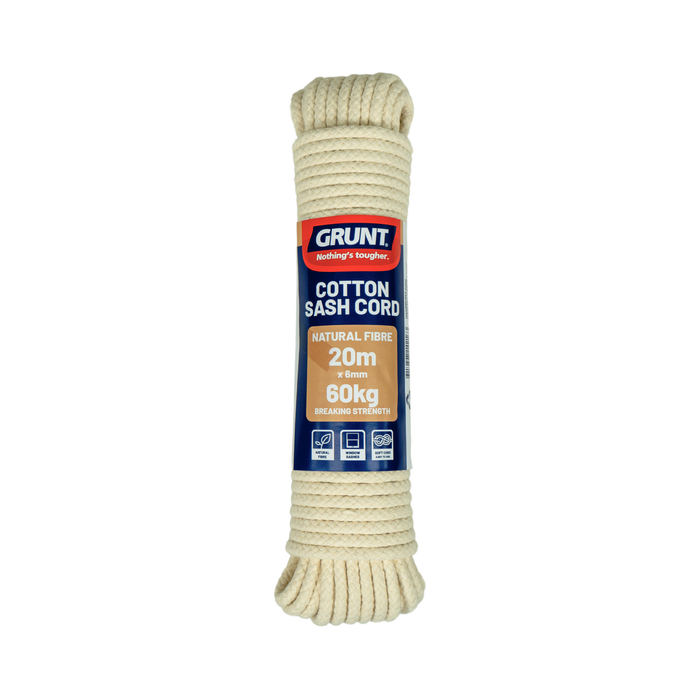 GRUNT 6mm x 20m Cotton Sash Cord