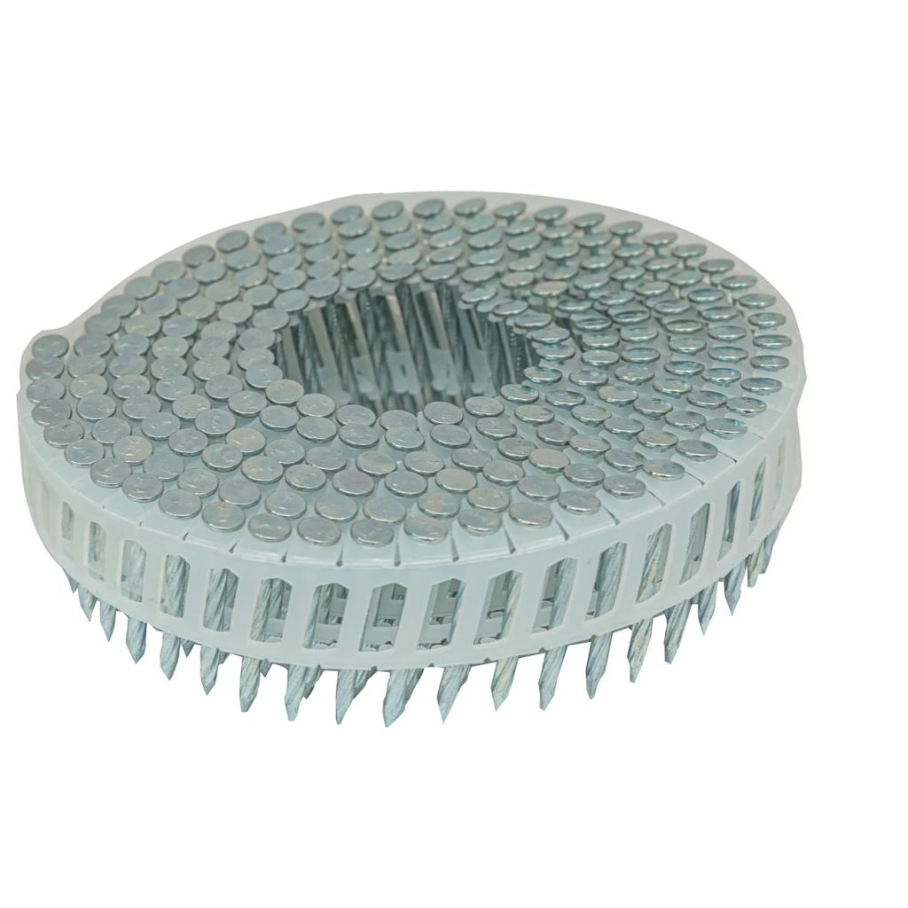 32mm X 2.5 Screw Shank Hardened Electro Galvanised Flat Head Coil Nail