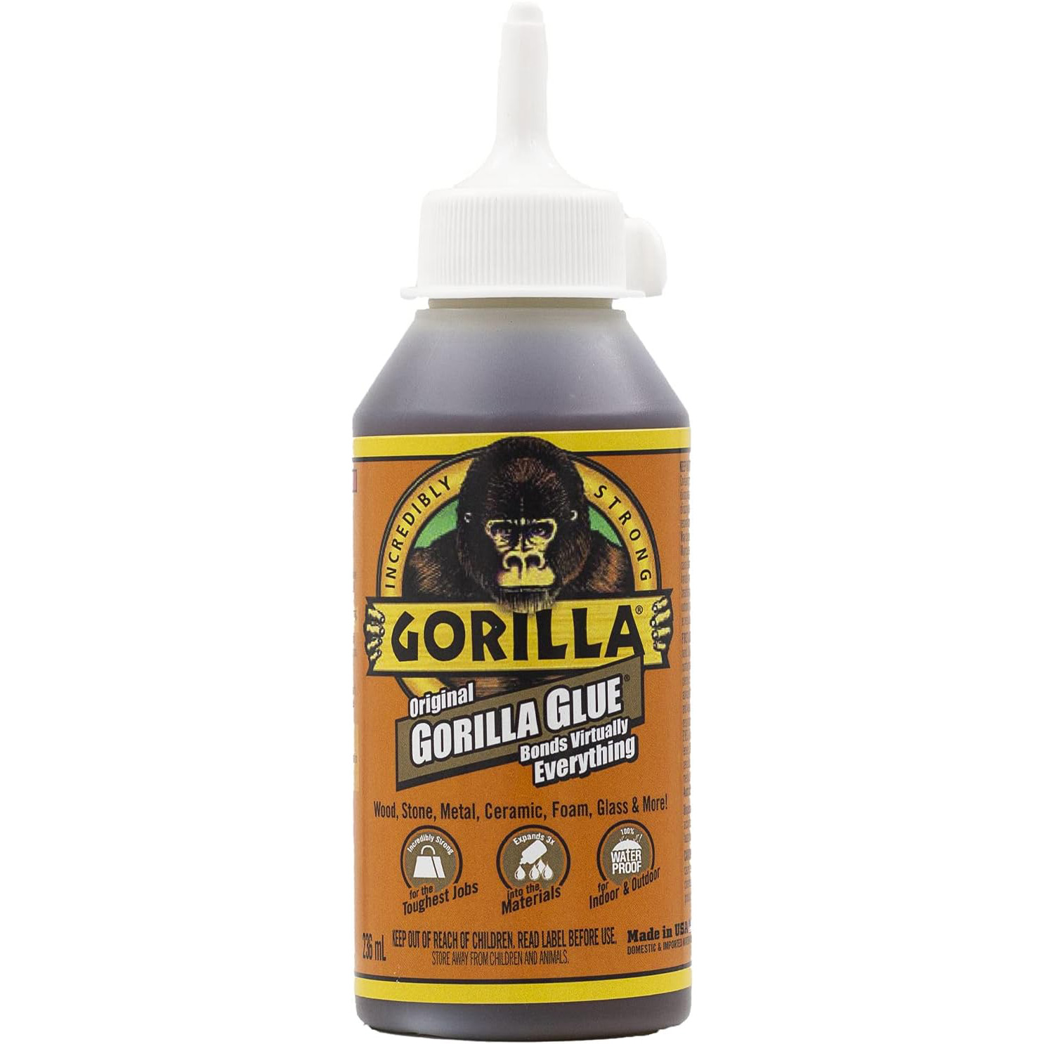 Gorilla All Purpose Glue Bottle 236 ml, Brown