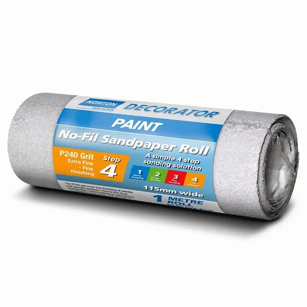 Norton No-fil Sandpaper Roll 100mm X 1m 240 Grit