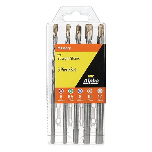 5Pce Straight Shank Masonry Set *66.5810 and 12mm*