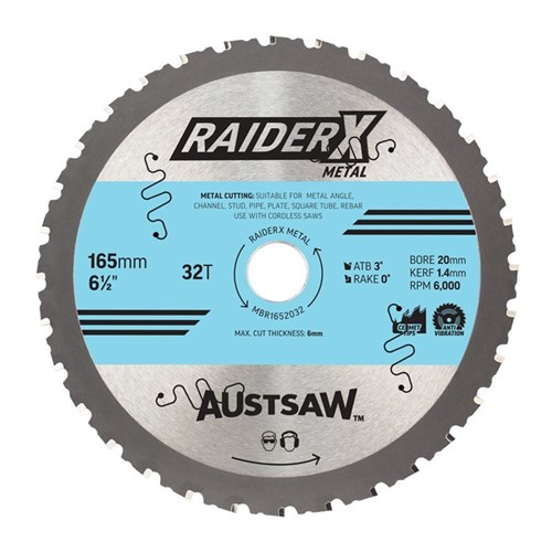 Austsaw RaiderX Metal Blade 165x20x32t