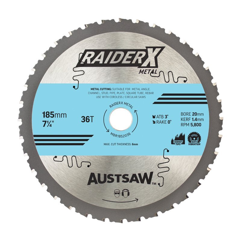 Austsaw RaiderX Metal Blade 185x20x36t