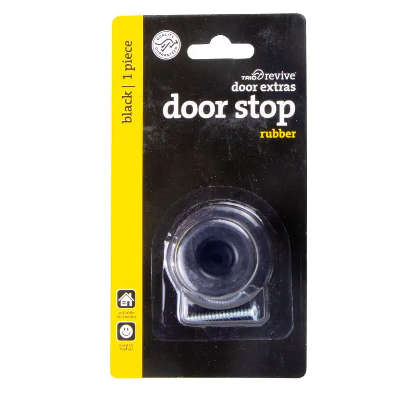 Trio Rubber Cushion Doorstop Black 29mm