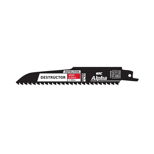 Alpha Destructor Recip Wood & Nails 5TPI 150mm 2Pk