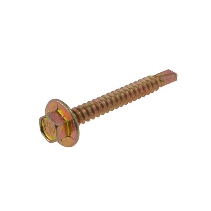 10g X 16mm Hex Metal Tek Screw Gold Zinc Pack 100