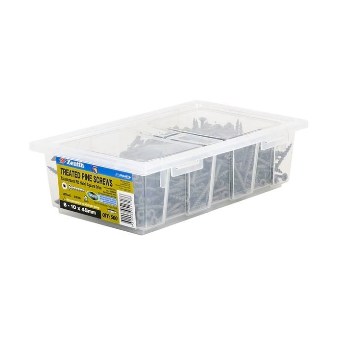 Zenith 8 - 10 X 45mm Tufcote Square Drive Treated Pine Screws - 500 Box