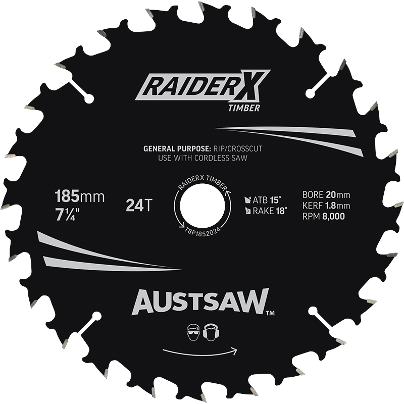 Auatsaw RaiderX 185 x 20/16 x 24t