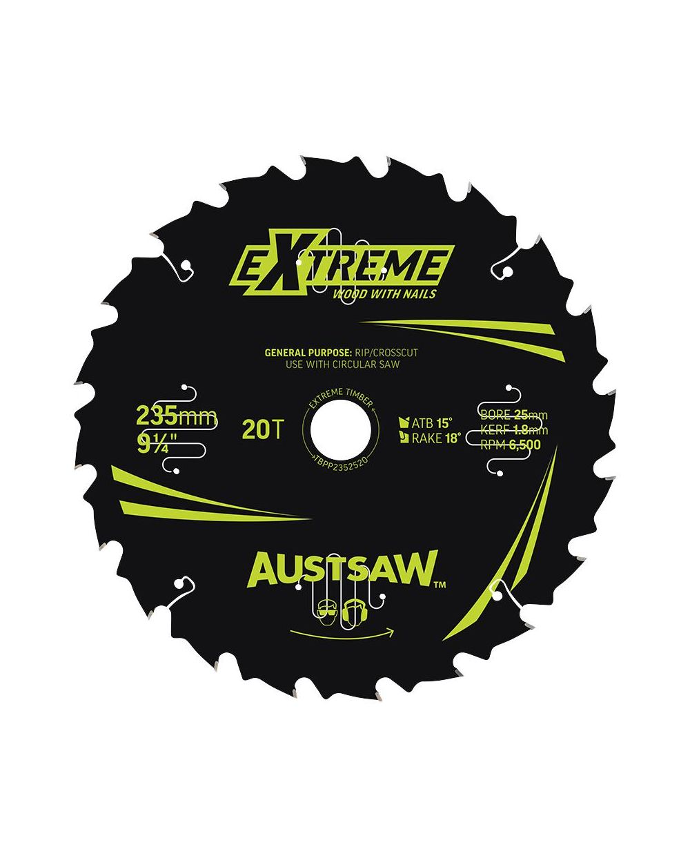 Austsaw Extreme Wood/Nails 235x25x20t Thin Kerf