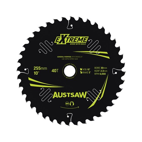 Austsaw Extreme Wood/Nails 255x30x40t Thin Kerf