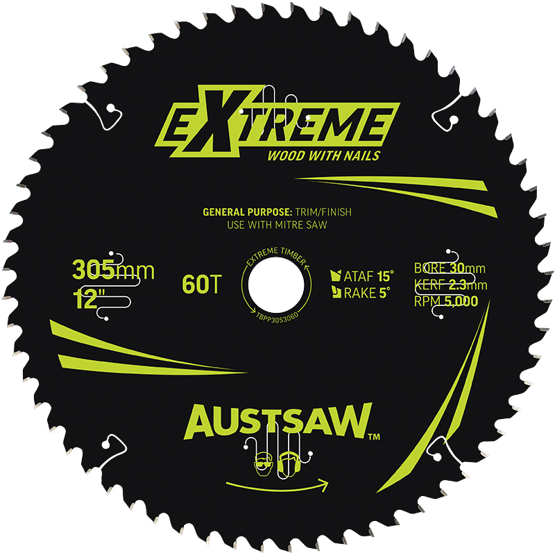 Austsaw Extreme Wood/Nails 300x30x60t Thin Kerf