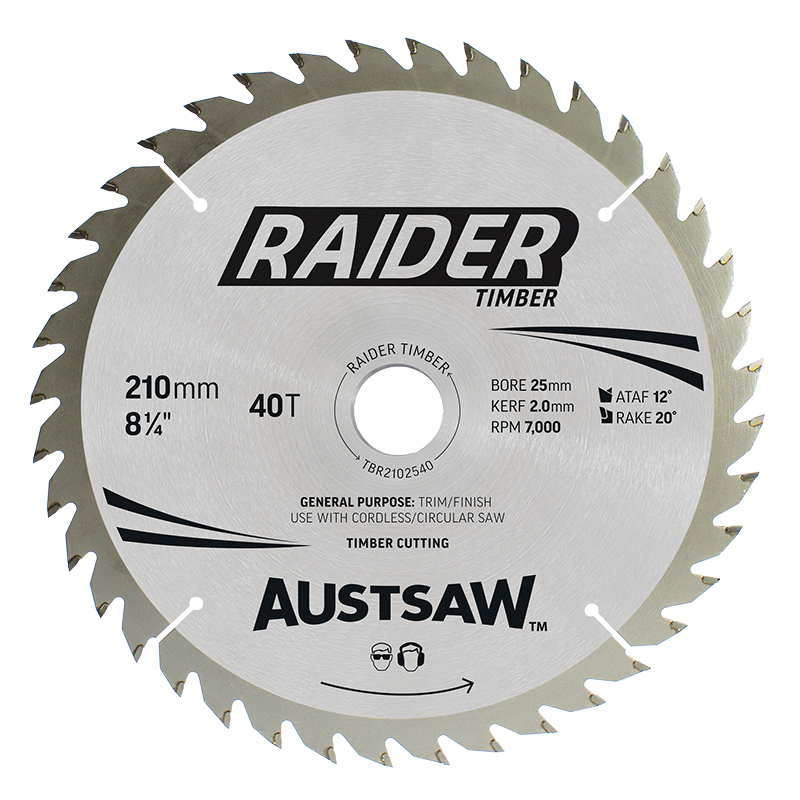 Austsaw Raider Timber Blade 210x25/16x40t Thin Kerf