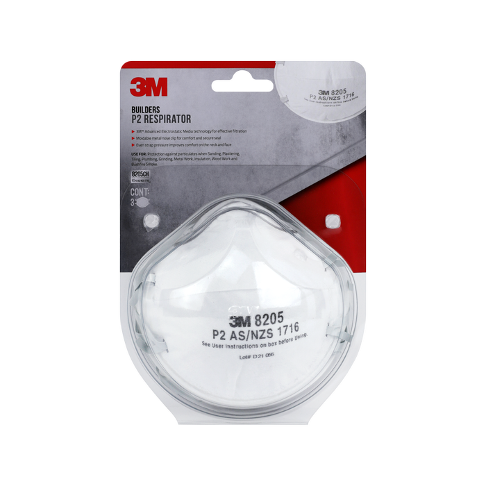 3M Builders P2 Respirator - 3 Pack