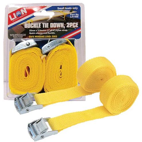 Lion Quick Release Tie Down 25mm X 2.5m - 2 Piece