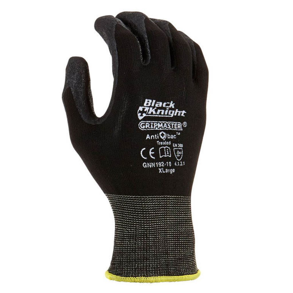 Black Knight Nylon Gloves - Nitrile Coated