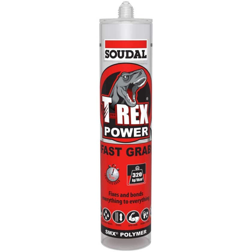 Soudal Adhesive T-Rex Fast Grab Clear 290ml
