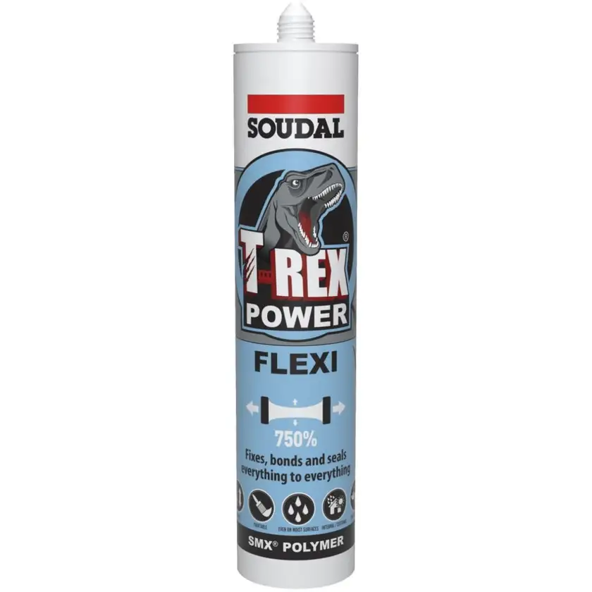 Soudal Adhesive T-Rex Power Flexi St. Grey 290ml
