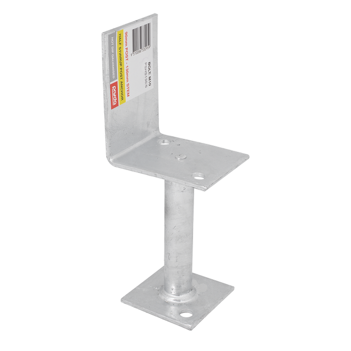 Pryda 130mm M10 Half Stirrup Post Anchor